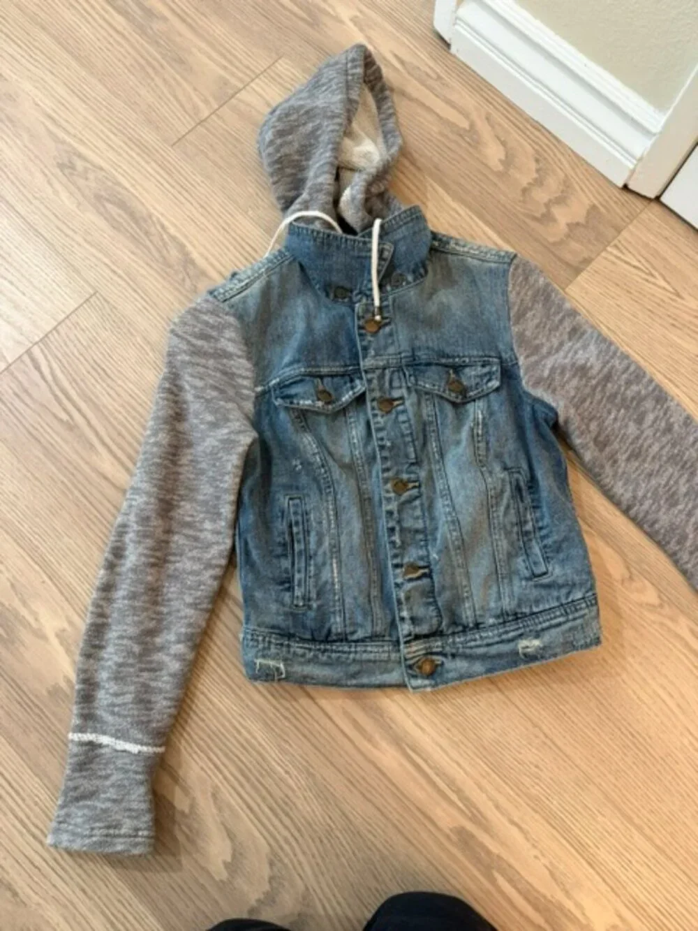 Free People Jean Jacket with Heather Gray Sleeves